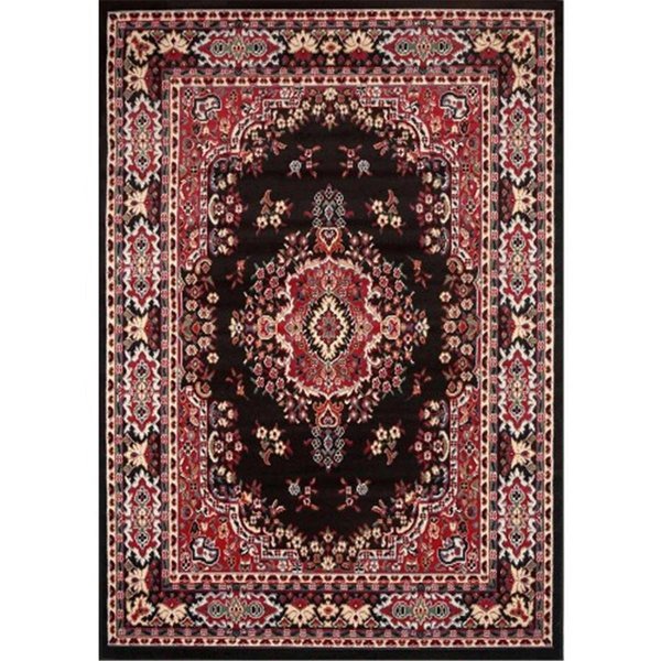 Home Dynamix 9 ft. 2 in. x 12 ft. 5 in. Premium Sakarya Area Border Rug Black 769924368466